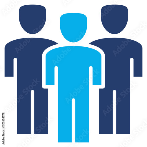 Customer glyph blue color icon