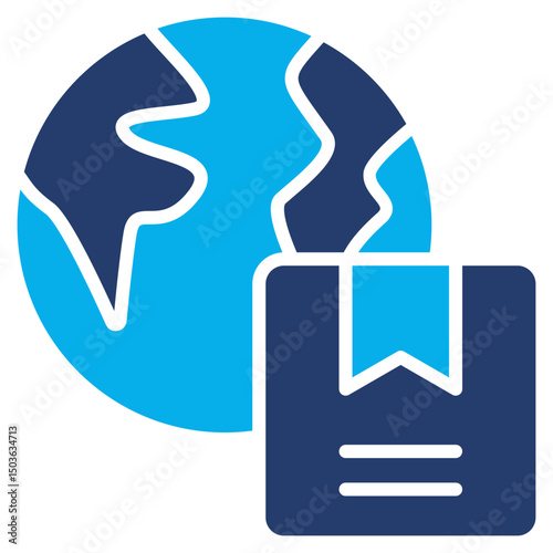 Logistic glyph blue color icon