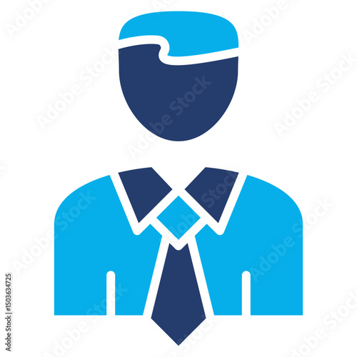 Founder glyph blue color icon