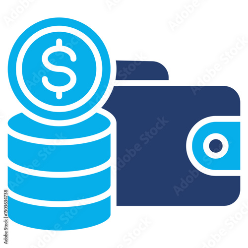 Personal Finance glyph blue color icon