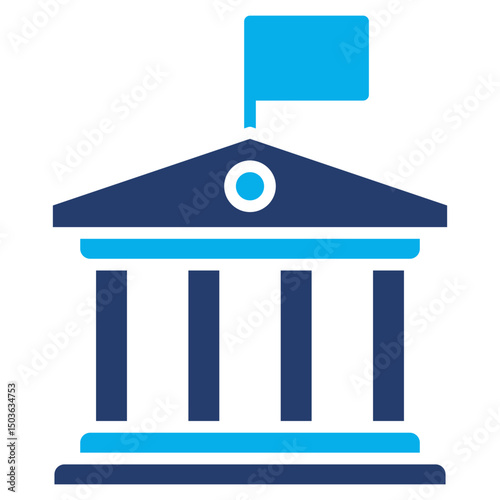 Government glyph blue color icon