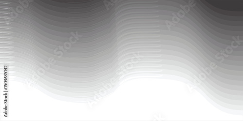 Gray wave grunge texture, brush stroke isolated on white background.