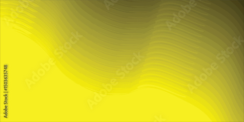 Gray wave grunge texture, brush stroke isolated on yellow background.