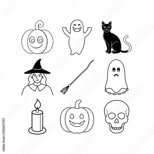 Bats, potions, and spiders Halloween clip art set