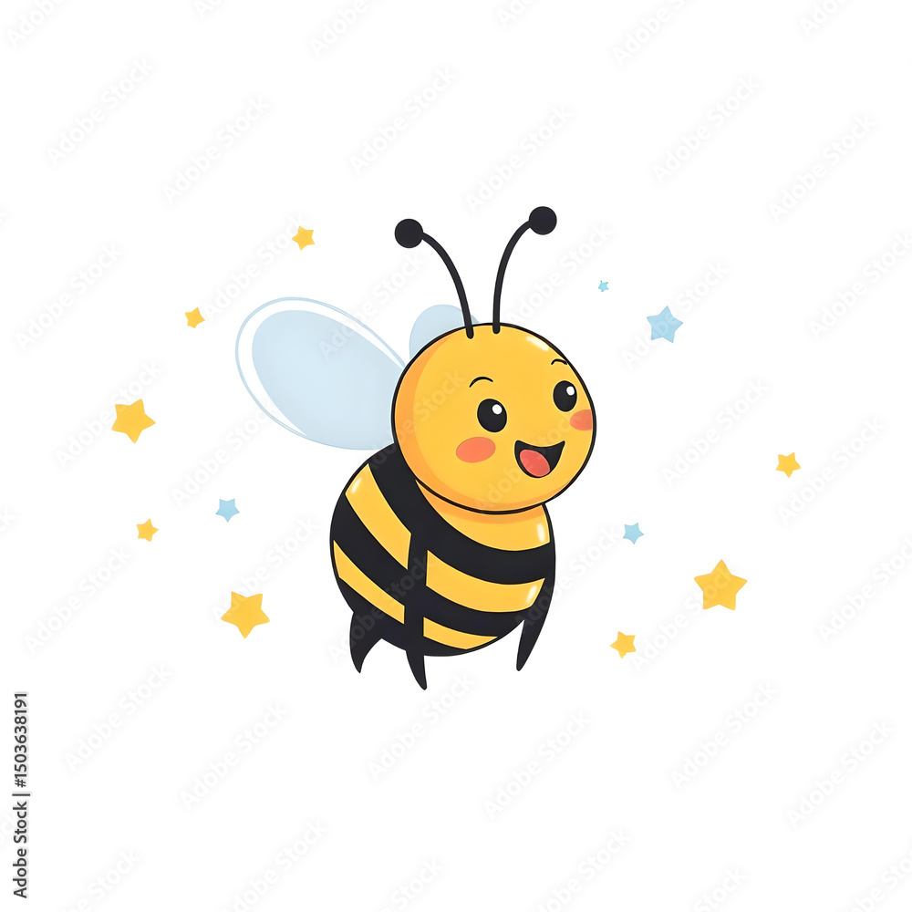 Obraz premium Happy little bee cartoon
