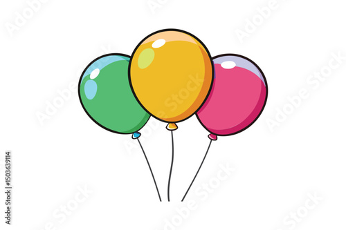 colorful balloons isolated on white background