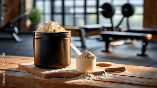 Preparing Supplement Powder in Gym Setting for Workout