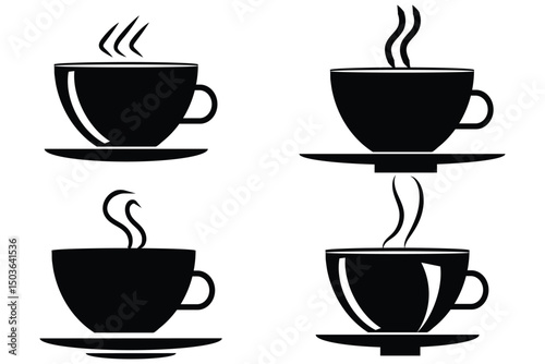 Coffee cup icon. Hot coffee cup icon linear logo isolated.