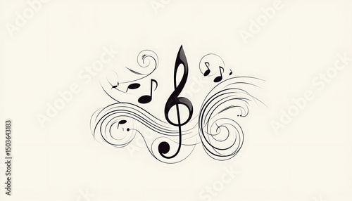 Treble Clef Music Notes Design.