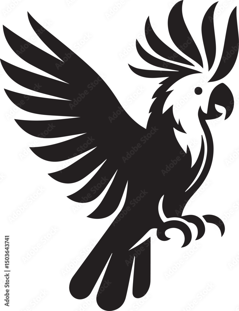 Obraz premium bird silhouette, parrot silhouette art vector illustration