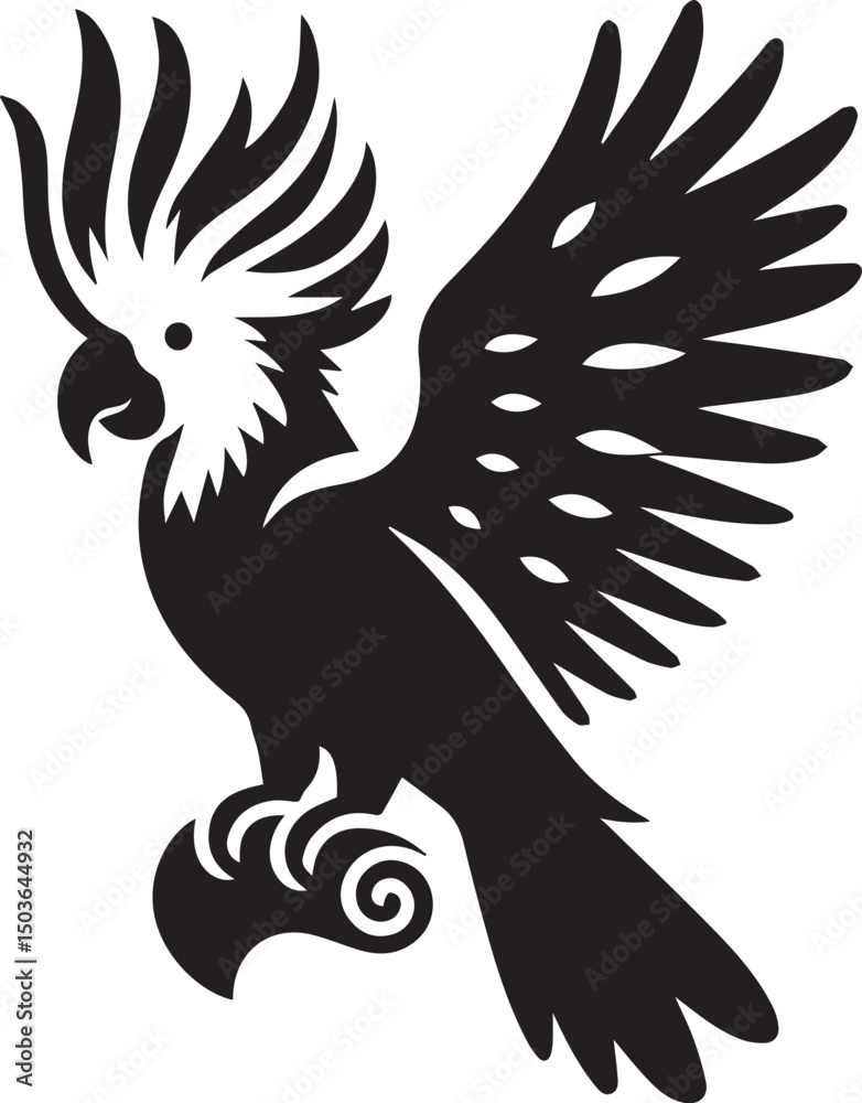 Fototapeta premium bird silhouette, parrot silhouette art vector illustration