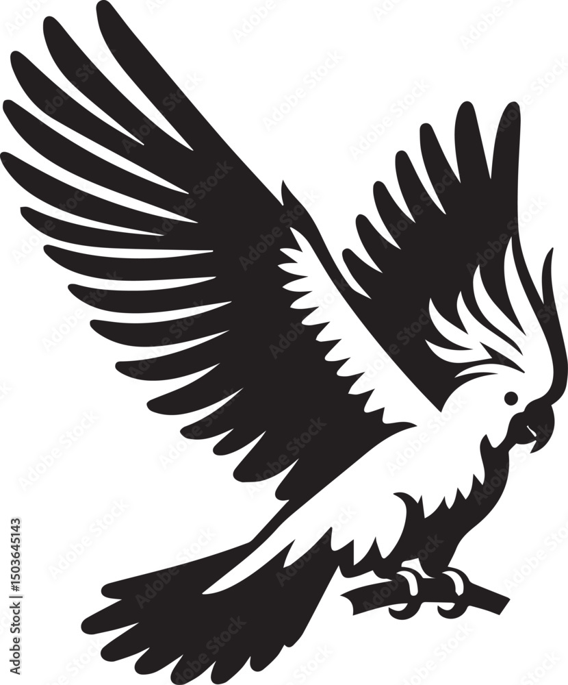 Fototapeta premium bird silhouette, parrot silhouette art vector illustration