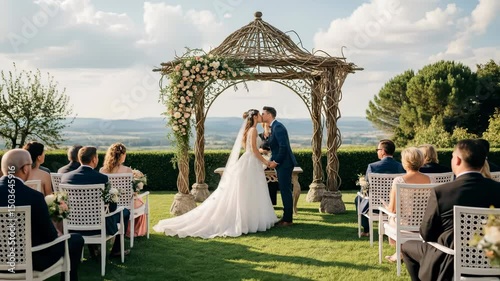 First Kiss at Wedding