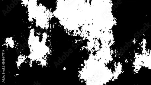 Grunge Splatter Texture with Rough Distressed Paint Effects in Black and White