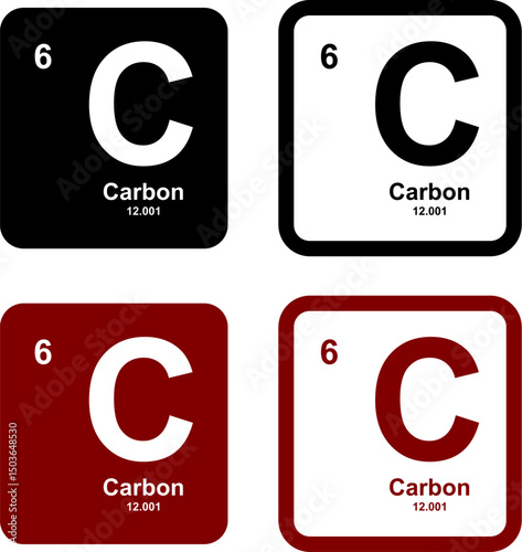 Carbon icon set. vector template illustration for web design