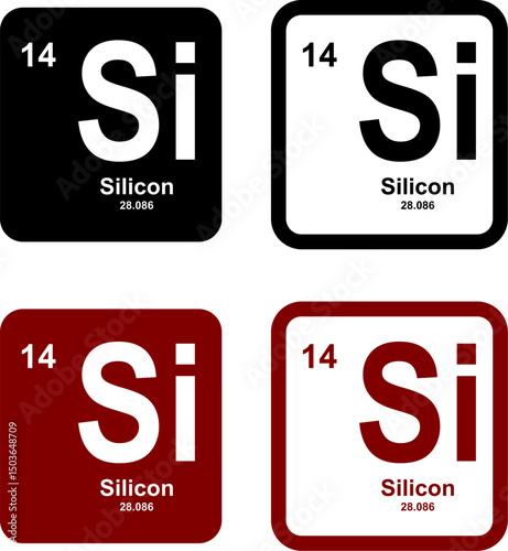 Silicon icon set. vector template illustration for web design