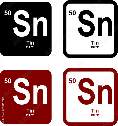 Tin icon set. vector template illustration for web design