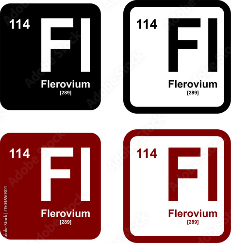 Flerovium icon set. vector template illustration for web design