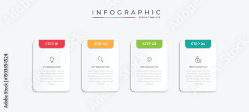 Creative concept for infographic with 4 steps, options, parts or processes. Business data visualization