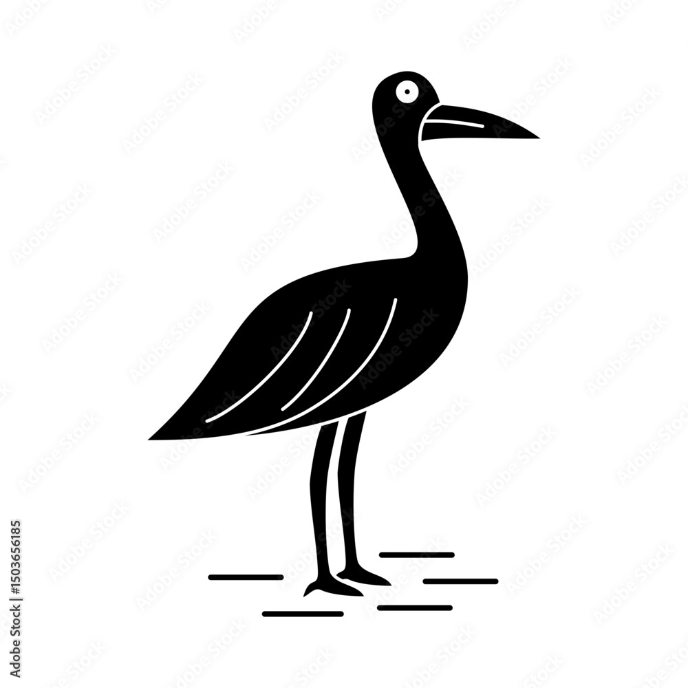 Naklejka premium Stork Icon Glyph