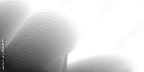 Gray wave grunge texture, brush stroke isolated on white background.