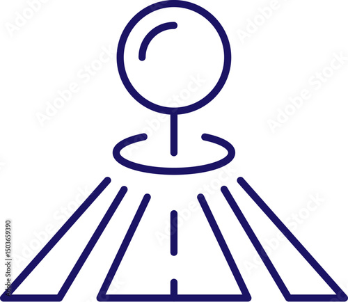 Route, Road and Map Pin Minimalistic Sign for Web and Graphic Design, Apps, Banners, Social Network and Cards