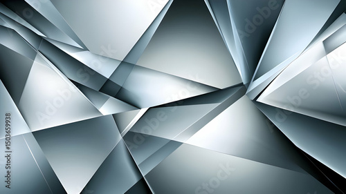 Metallic Polygon Abstract with Sharp Reflections