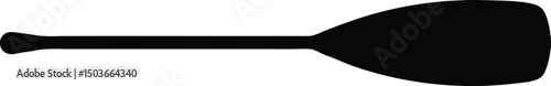Canoe paddle silhouette vector, Oar black silhouette vector illustration