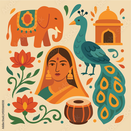 Illustration of Indian culture