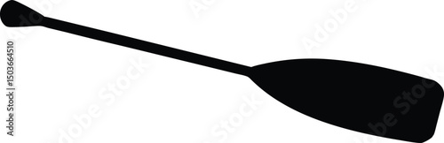 Canoe paddle silhouette vector, Oar black silhouette vector illustration