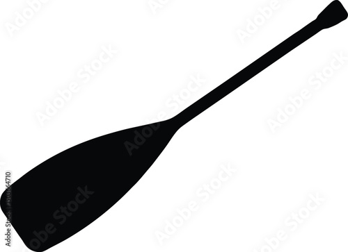 Canoe paddle silhouette vector, Oar black silhouette vector illustration