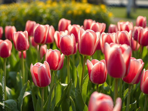 Scarlet Elegance Red Tulips in Focus