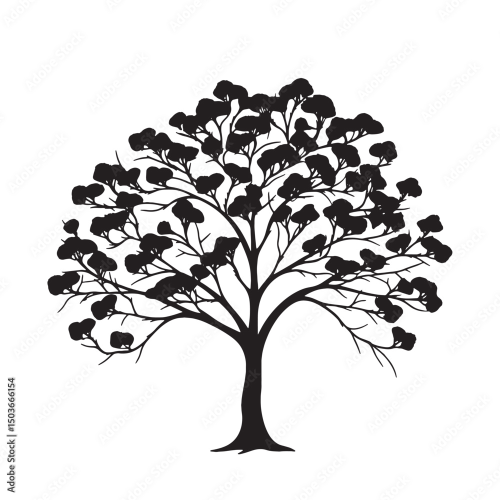 Fototapeta premium Editable Ginkgo Tree Silhouette Vector