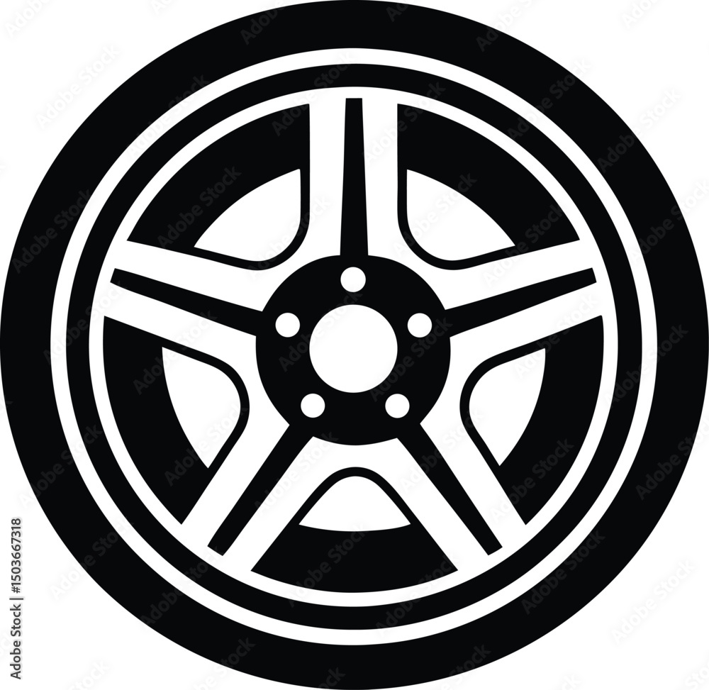 Obraz premium Car wheel velg icon vector, Wheel icon vector, Velg Racing Wheel Logo Design Vector illustration