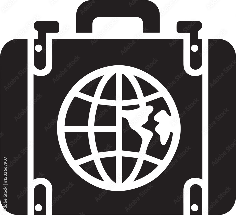 black and white business briefcase, business briefcase silhouette vector icon black and white business briefcase, business briefcase silhouette vector icon