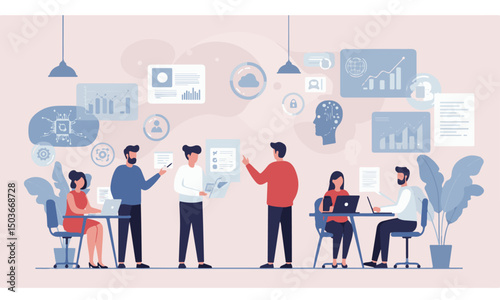Business Collaboration, Data Analysis, and Cybersecurity in a Modern Workspace