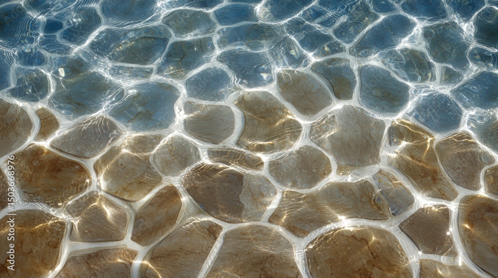 Obraz premium Serene Water Over Stone Nature Texture Background