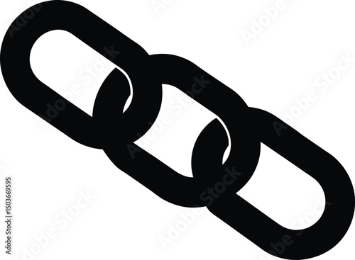 Chain vector illustration silhouette, Chain black silhouette, Chain shape silhouette pattern, vector design