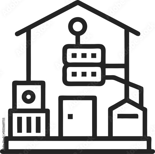 Robotic Warehouse Logistics outline icon 