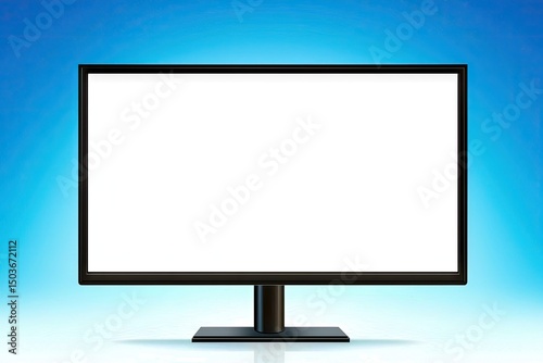 Empty computer monitor against a gradient background.