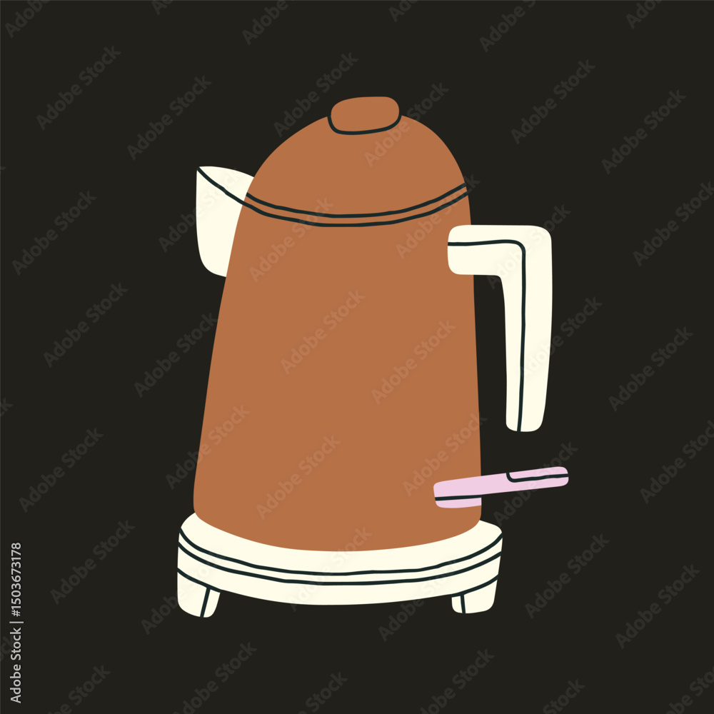 Obraz premium Vector illustration of an electric kettle. Perfect for culinary blogs, instructional manuals, online shopping platforms, product brochures, and promotional materials.