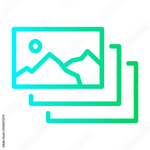 album Line Gradient Icon