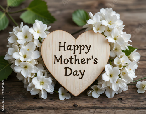 Happy mothers card with flowers