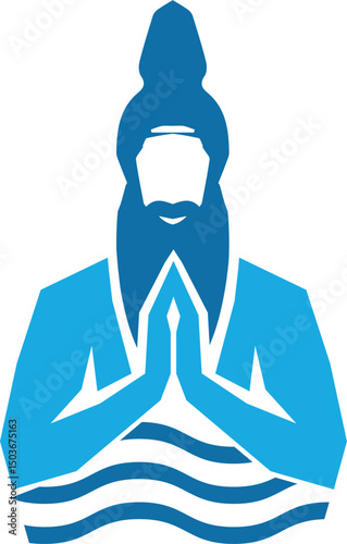 Blue Figure of a Meditating Hindu Yogi
