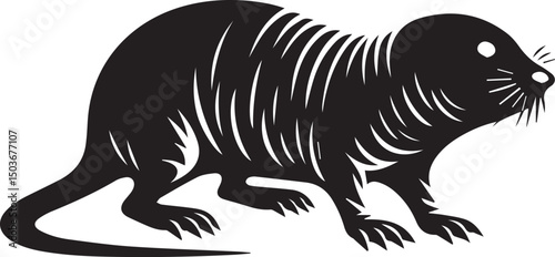 Wallpaper Mural black and white rat mouse, rat mouse silhouette vector icon, mouse logo vector Torontodigital.ca