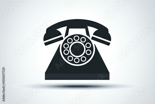 Vintage rotary telephone icon.