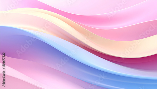 Ethereal Silk: A mesmerizing display of layered silk ribbons, their fluid forms rendered in a delicate pastel palette. Capturing serenity, sophistication, and artistic beauty.
