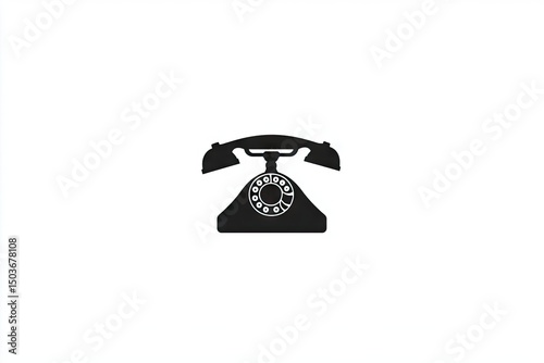 Vintage rotary telephone silhouette.