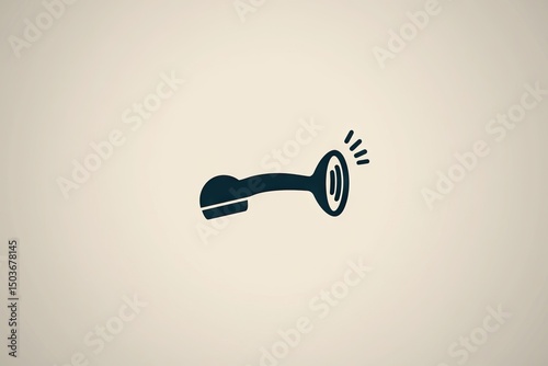 Simple illustration of a vintage telephone handset.