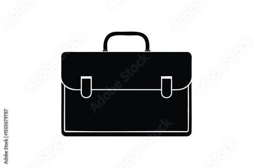 black briefcase isolated on white